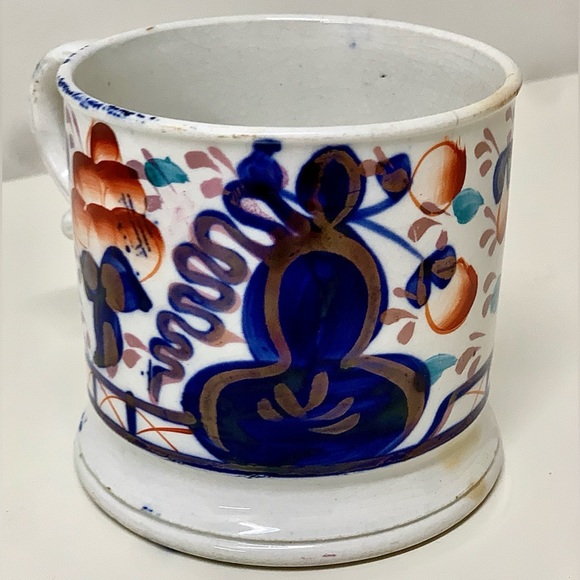 19th Century Antique Gaudy Welsh Oyster Pattern Hand Painted Staffordshire Mug - Picture 16 of 16